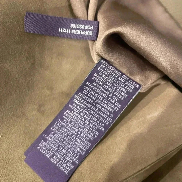 Ralph Lauren Collection Purple Label Runway Leather Suede Blouse Top Peplum 10 M - Picture 9 of 12